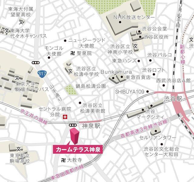 カームテラス神泉（902） 地形図・案内図