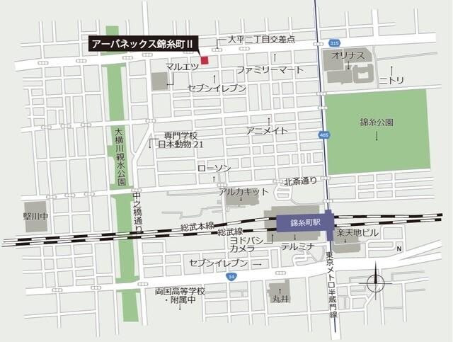 アーバネックス錦糸町Ⅱ（303） 地形図・案内図