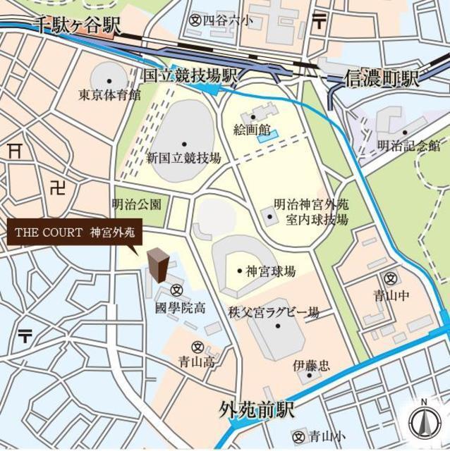 ＴＨＥ　ＣＯＵＲＴ　神宮外苑（824） 地形図・案内図