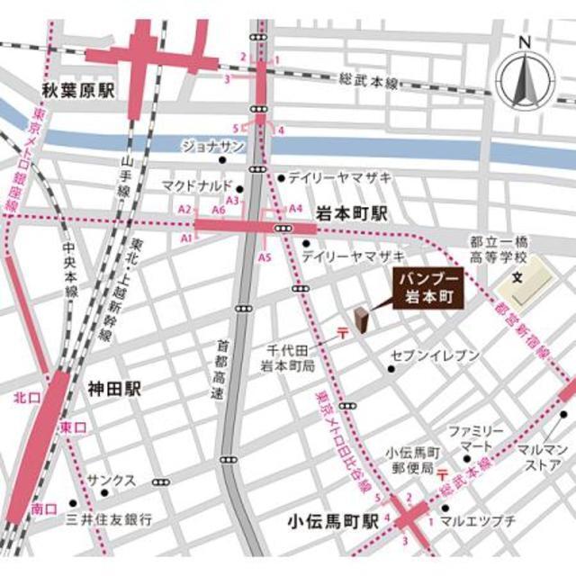 バンブー岩本町（302） 地形図・案内図