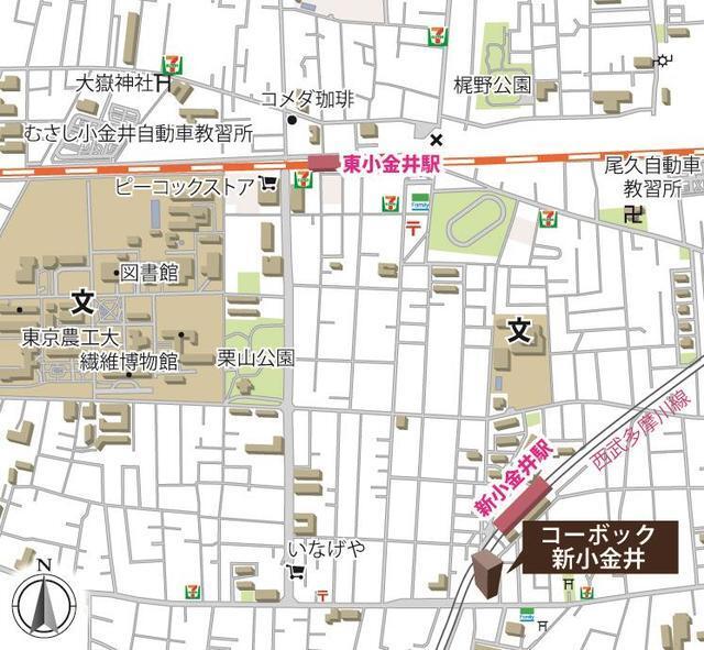 コーボック新小金井（706） 地形図・案内図