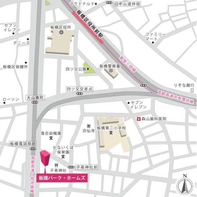 板橋パーク・ホームズ（1403） 地形図・案内図