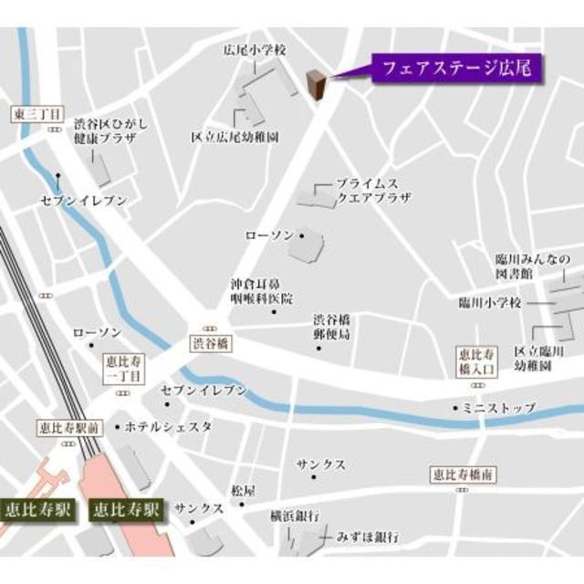 フェアステージ広尾（203） 地形図・案内図