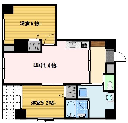 コア筑後町（501） 間取り図画像