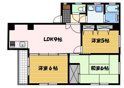 八幡町七福マンション（401） 間取り図画像