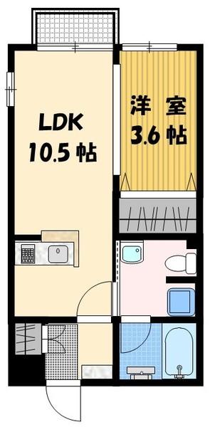 アミーハウス白鳥（102） 間取り図画像
