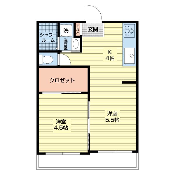 本原ハイツ（306） 間取り図画像