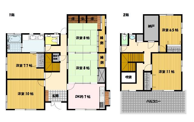 金堀町戸建 間取り図画像