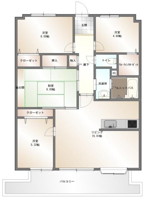 長崎市油木町中古マンション 間取り図画像