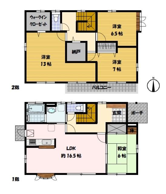 竿浦町戸建 間取り図画像
