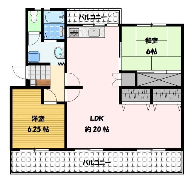 使いやすい２LDKの間取です。