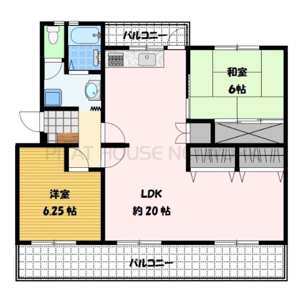使いやすい２LDKの間取です。