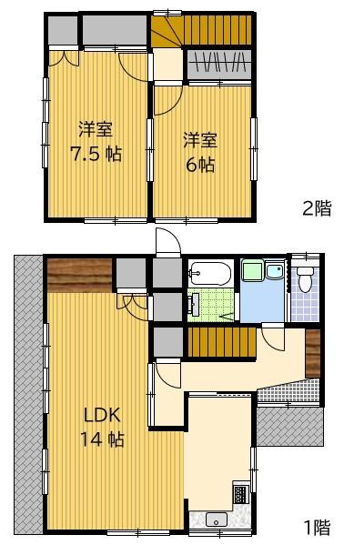赤迫2丁目戸建 間取り図画像