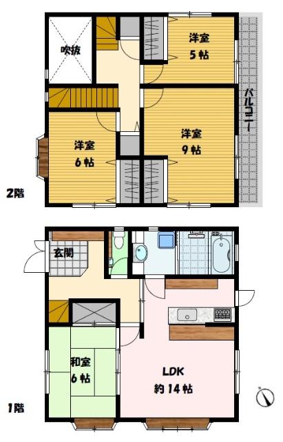 鳴見町戸建 間取り図画像