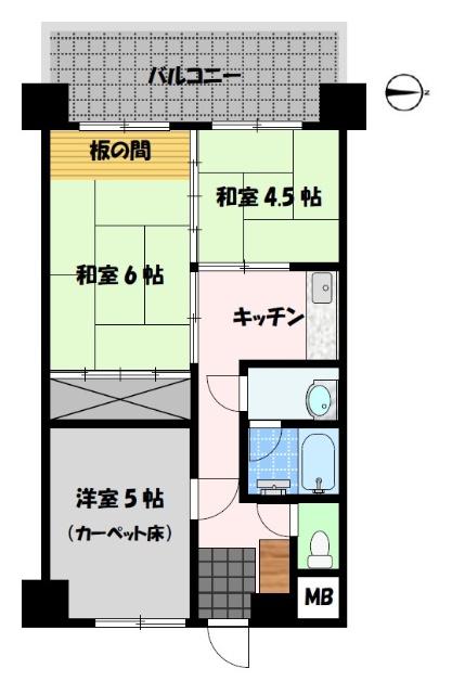 ボンヌール泉町マンション（302） 間取り図画像