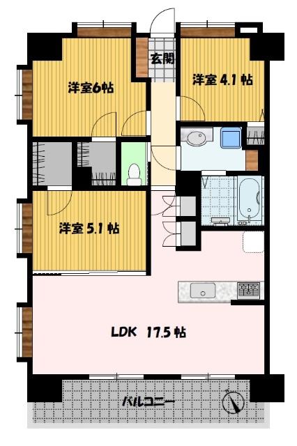 トーカンマンション麹屋町 間取り図画像