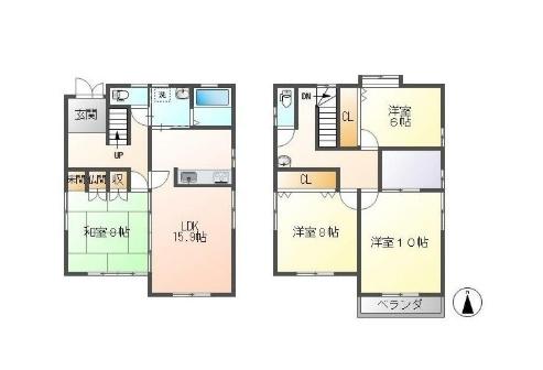 鵜沼台4　中古戸建 間取り図画像