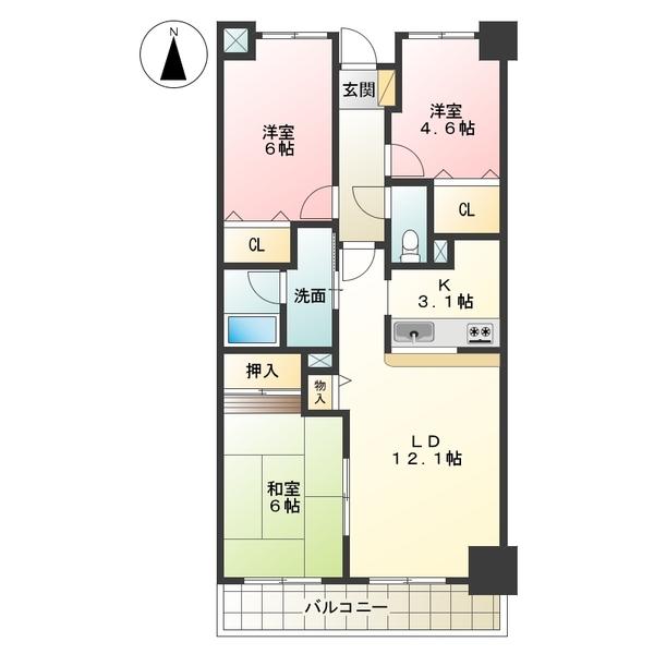 マルベリー各務原 間取り図画像