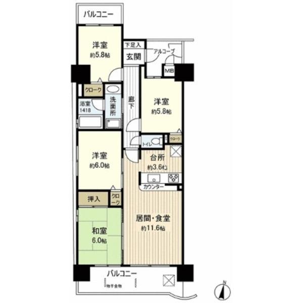 各務原壱番館 間取り図画像