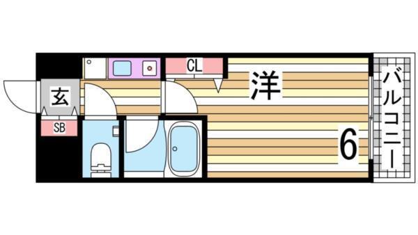エスリード三宮フラワーロード 間取り図画像