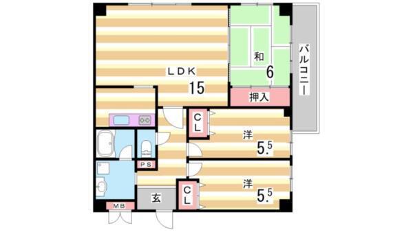 神戸市灘区箕岡通マンション 間取り図画像