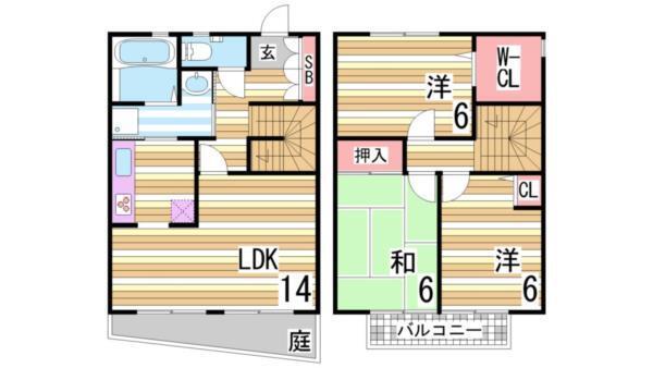 クレールタウン立花A棟 間取り図画像