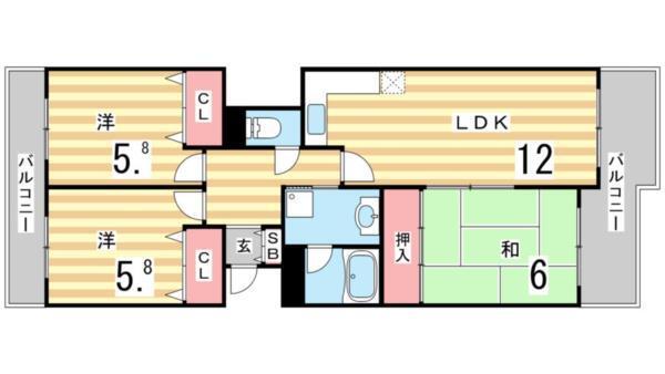 グランドメゾン六甲箕岡 間取り図画像