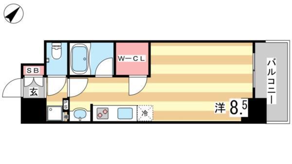 アスヴェル神戸駅前 間取り図画像