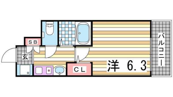 エステムコート新神戸エリタージュ 間取り図画像