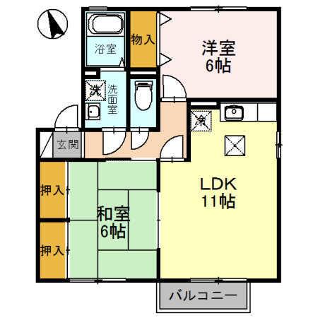 ファミールB棟 間取り図画像