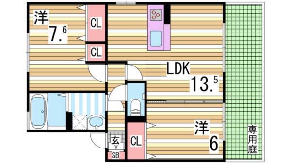 クレールコート 間取り図画像