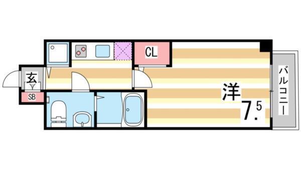 S-RESIDENCE神戸磯上通 間取り図画像