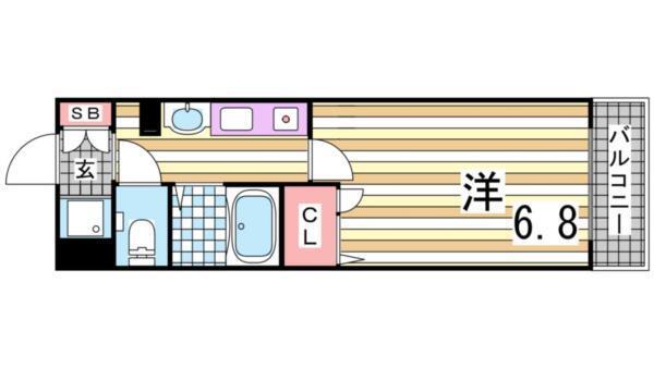 スワンズコート新神戸 間取り図画像