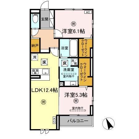 明石市朝霧南町アパート 間取り図画像
