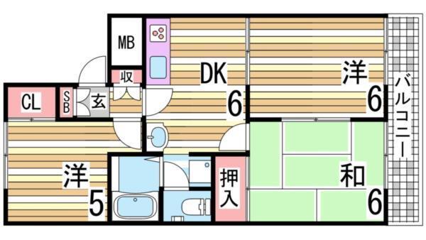 ビラ名谷 間取り図画像