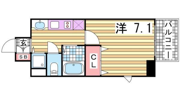 プレサンス神戸裁判所前デリシア 間取り図画像