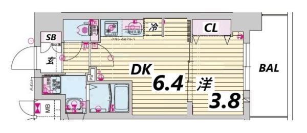 プレサンス神戸水木通ルミエス 間取り図画像