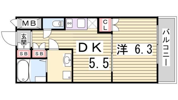 トア山手フラッツ 間取り図画像