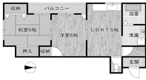 山中ハイツ 間取り図画像
