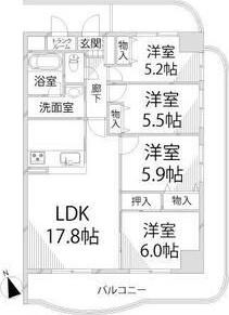手柄アートスカイハイツ 間取り図画像