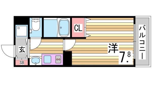 プレサンス三宮花時計前 間取り図画像