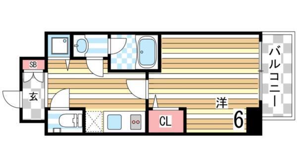 エスティライフ三宮東 間取り図画像