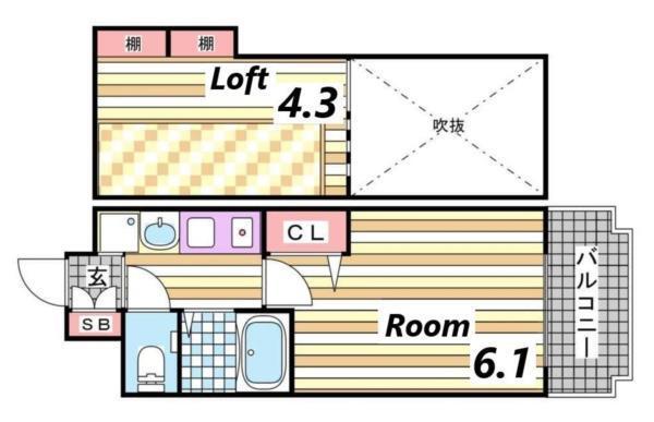 エステムコート三宮駅前ラ・ドゥー 間取り図画像