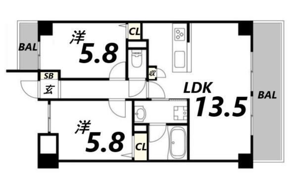 フランディル・オーラ五軒邸 間取り図画像