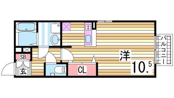 神戸市垂水区星が丘アパート 間取り図画像