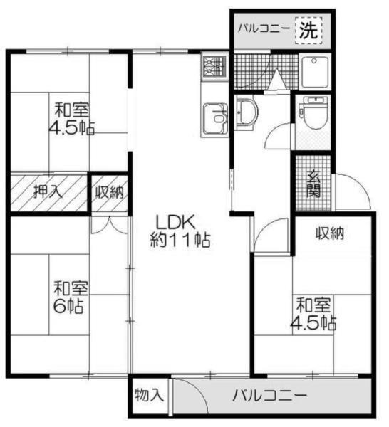 狩口台住宅22号棟 間取り図画像