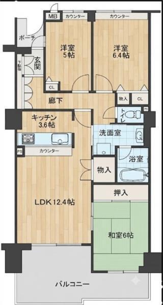 コート六甲鶴甲 間取り図画像