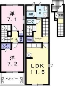 明石市二見町西二見アパート 間取り図画像