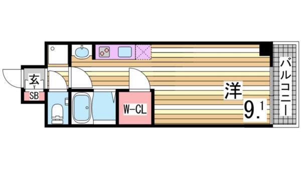 アスヴェル神戸駅前 間取り図画像