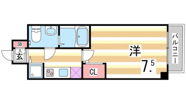 S-RESIDENCE神戸磯上通 間取り図画像